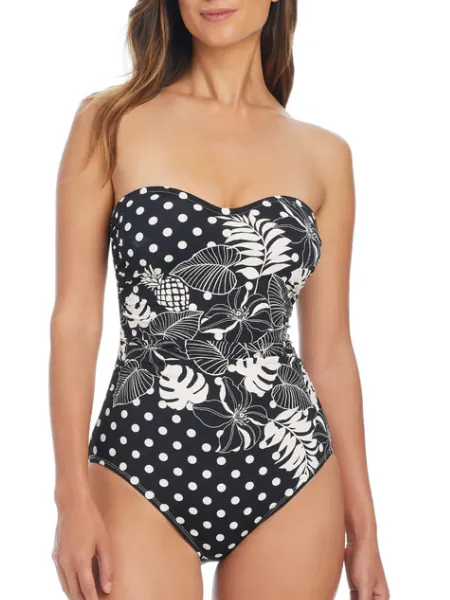 Double Trouble Shirred Bandeau One Piece